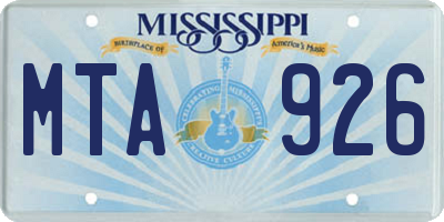 MS license plate MTA926