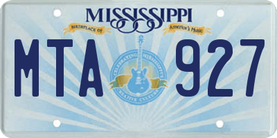 MS license plate MTA927