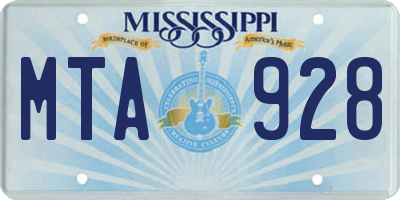 MS license plate MTA928