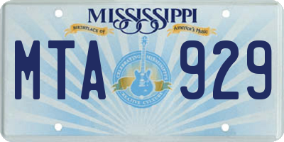 MS license plate MTA929