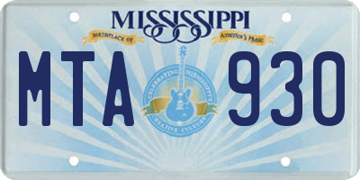MS license plate MTA930