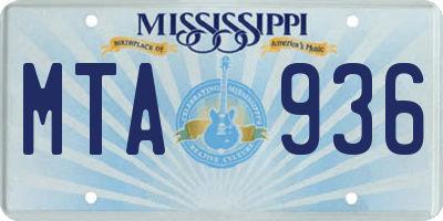 MS license plate MTA936