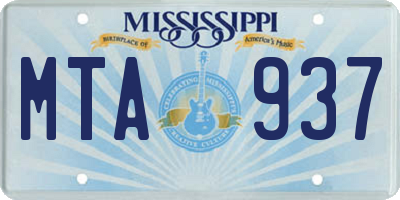 MS license plate MTA937