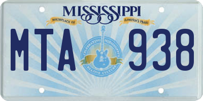 MS license plate MTA938