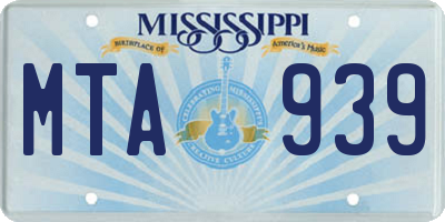 MS license plate MTA939