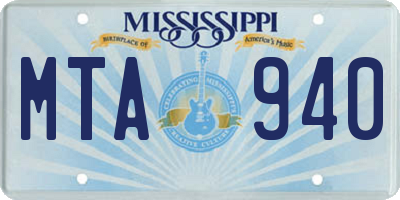 MS license plate MTA940