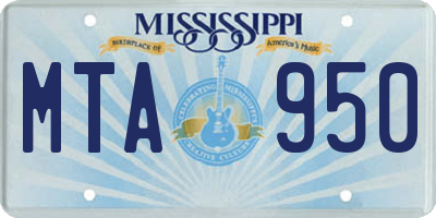 MS license plate MTA950