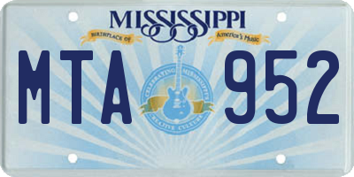 MS license plate MTA952