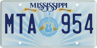 MS license plate MTA954