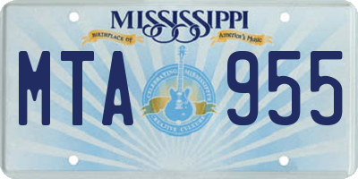 MS license plate MTA955