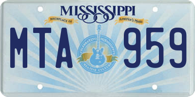 MS license plate MTA959