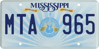 MS license plate MTA965