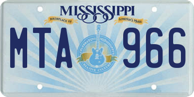 MS license plate MTA966