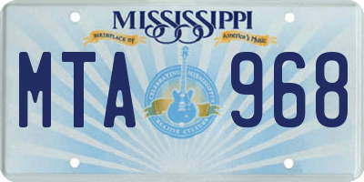 MS license plate MTA968