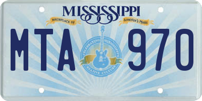 MS license plate MTA970