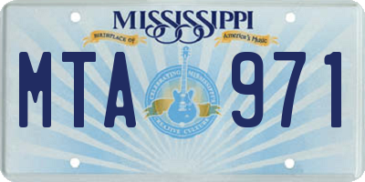 MS license plate MTA971
