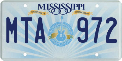 MS license plate MTA972