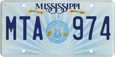 MS license plate MTA974