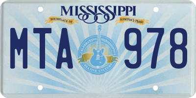 MS license plate MTA978