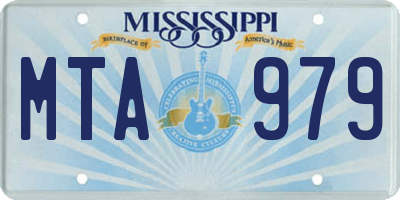 MS license plate MTA979