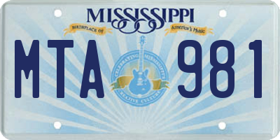 MS license plate MTA981