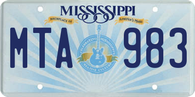 MS license plate MTA983