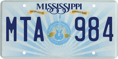 MS license plate MTA984