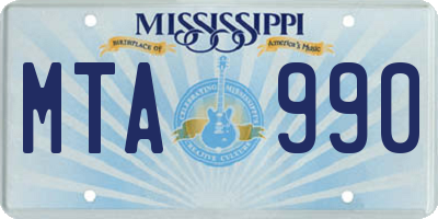MS license plate MTA990