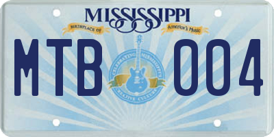 MS license plate MTB004