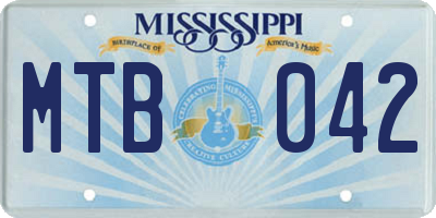 MS license plate MTB042