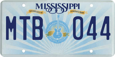 MS license plate MTB044