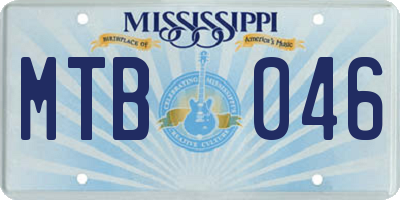 MS license plate MTB046