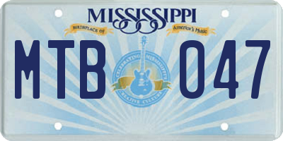 MS license plate MTB047