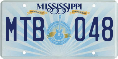 MS license plate MTB048