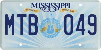 MS license plate MTB049