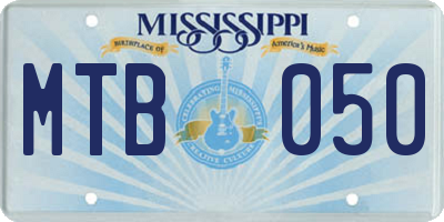 MS license plate MTB050