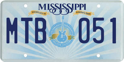 MS license plate MTB051