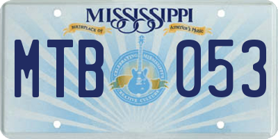 MS license plate MTB053
