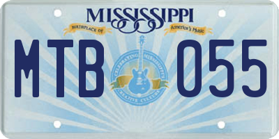 MS license plate MTB055