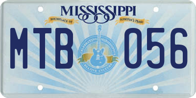 MS license plate MTB056