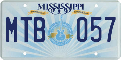 MS license plate MTB057