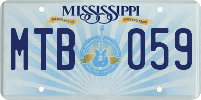 MS license plate MTB059