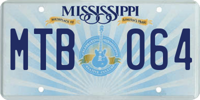 MS license plate MTB064