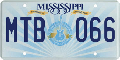 MS license plate MTB066