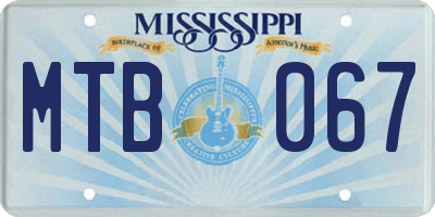 MS license plate MTB067