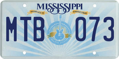 MS license plate MTB073