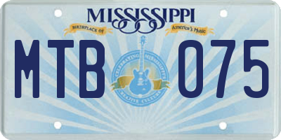 MS license plate MTB075