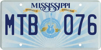 MS license plate MTB076