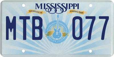 MS license plate MTB077
