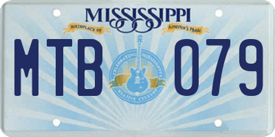 MS license plate MTB079